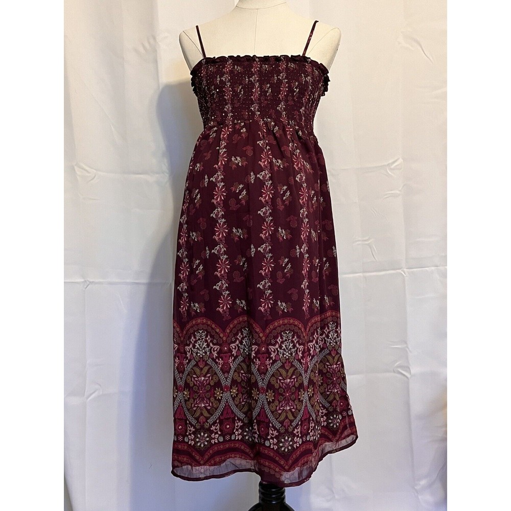 NWT Motherhood Maternity Dress Tube-Top Ties Midi Flowy Boho Size XL MSRP $44.98